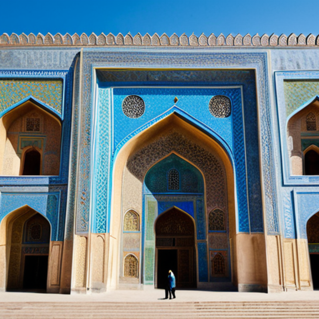 투르크메니스탄과 우즈베키스탄 비교 - Samarkand's Architectural Harmony**

"Exterior shot of the Bibi Khanoum Mosque in Samarkand, Uzbekis...
