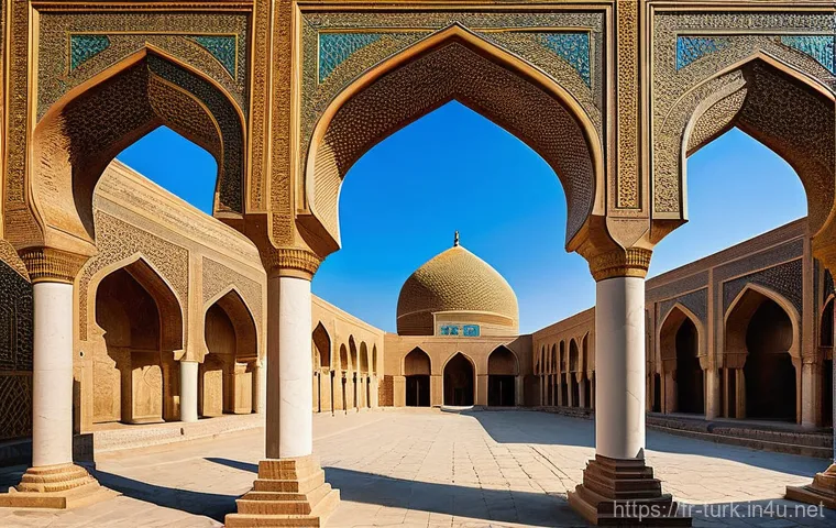 투르크메니스탄 고대 도시의 비밀 - **Prompt:** A majestic and serene wide-angle view of the Sultan Sanjar Mausoleum in ancient Merv, Tu...
