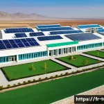 투르크메니스탄에서의 교육 기회 - A modern educational campus in a rural area of Turkmenistan, featuring newly constructed school buil...