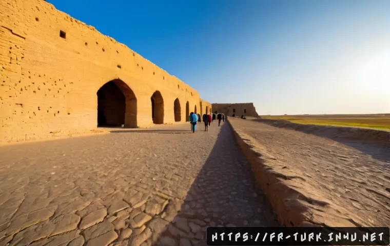 투르크메니스탄 유네스코 세계유산 - Photorealistic wide-angle view of the ancient city of Merv, Turkmenistan UNESCO World Heritage site,...
